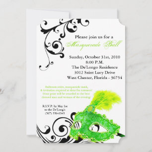 Lime Masquerade Ball Mask Costume Halloween Part Invitation