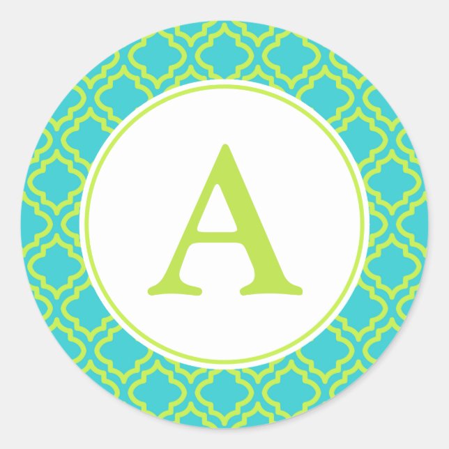 Lime Monogram Stickers (Front)