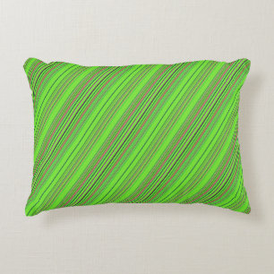 Lime Multicolored Stripes Decorative Cushion