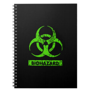 Lime Neon Green Bio-Hazard Chemicals Graphic Notebook