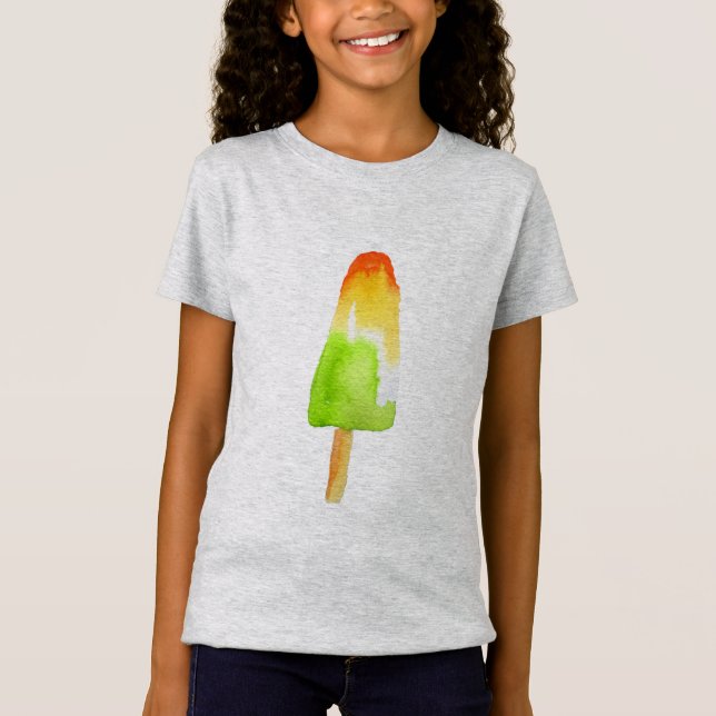Lime orange popsicle Summer ice-block pop art T-Shirt (Front)