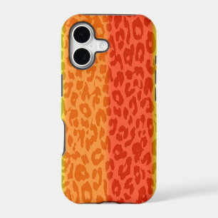 Lime Orange Red Yellow Leopard Retro Stripes