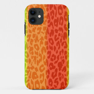 Lime Orange Red Yellow Leopard Retro Stripes Case-Mate iPhone Case