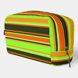 Lime, Orange & Tangerine Striped Toiletry Bag