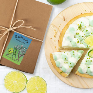 Lime Pals Funny Cartoon Pie, Curd and More Food Label