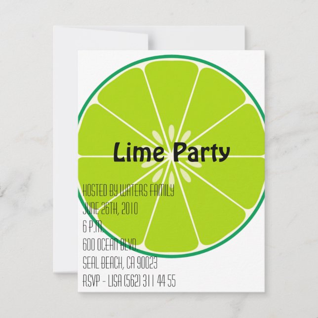 Lime Party Invitation (Front)