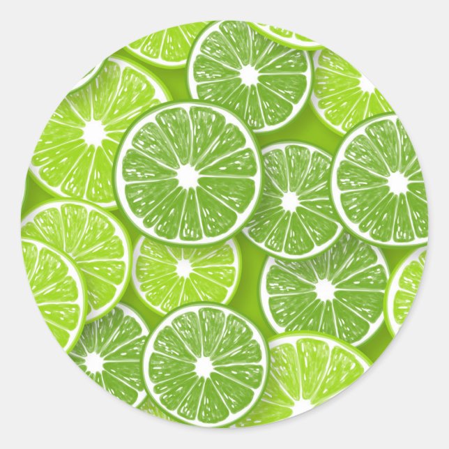 Lime pop classic round sticker (Front)