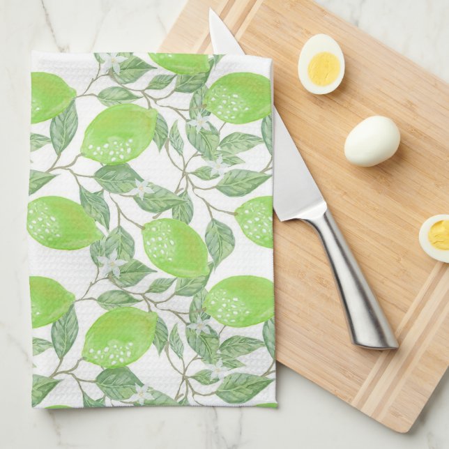 Lime Print Tea Towel (Quarter Fold)