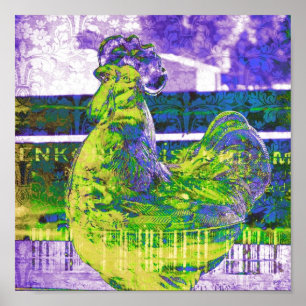 Lime Rooster Poster