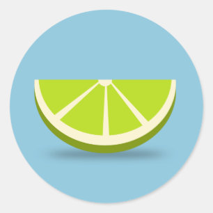 Lime Segment Classic Round Sticker