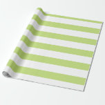 Lime Sherbet and White Wide Horizontal Striped Wrapping Paper<br><div class="desc">Lime Sherbet and White Wide Horizontal Striped Wrapping Paper</div>