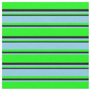Lime, Sky Blue & Black Pattern Fabric