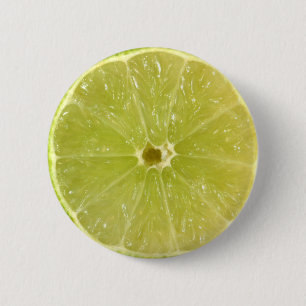Lime Slice 6 Cm Round Badge