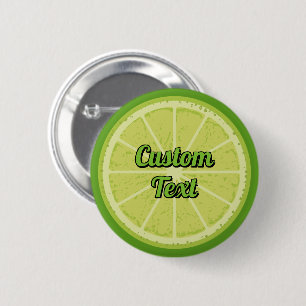 Lime Slice 6 Cm Round Badge