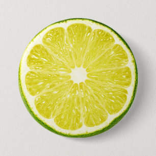 Lime Slice 7.5 Cm Round Badge