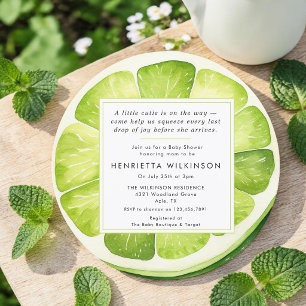 Lime Slice Baby Shower Invitation
