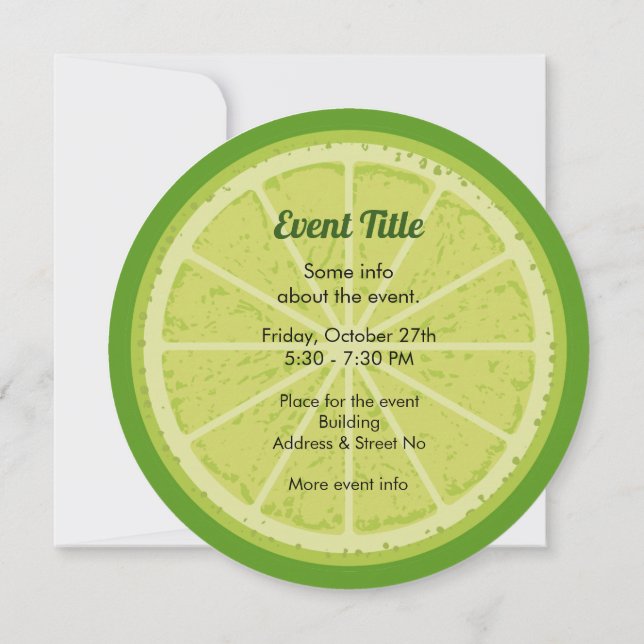 Lime Slice Invitation (Back)