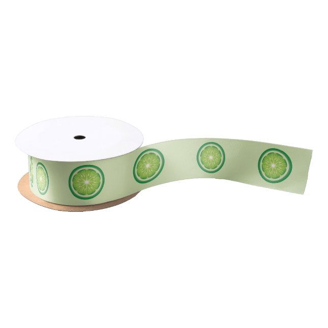 Lime Slice Satin Ribbon (Spool)