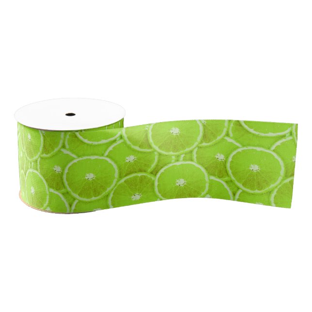 Lime slices grosgrain ribbon (Spool)