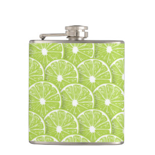 Lime slices hip flask