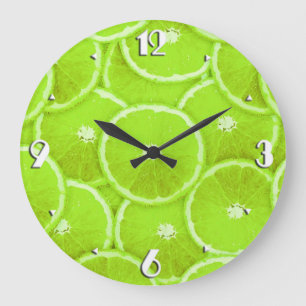 Lime slices large clock