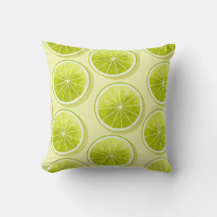 Lime Slices on Light Yellow Cushion