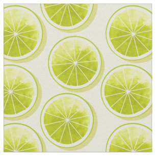 Lime Slices on Light Yellow Fabric