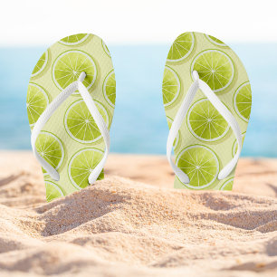 Lime Slices on Light Yellow Jandals