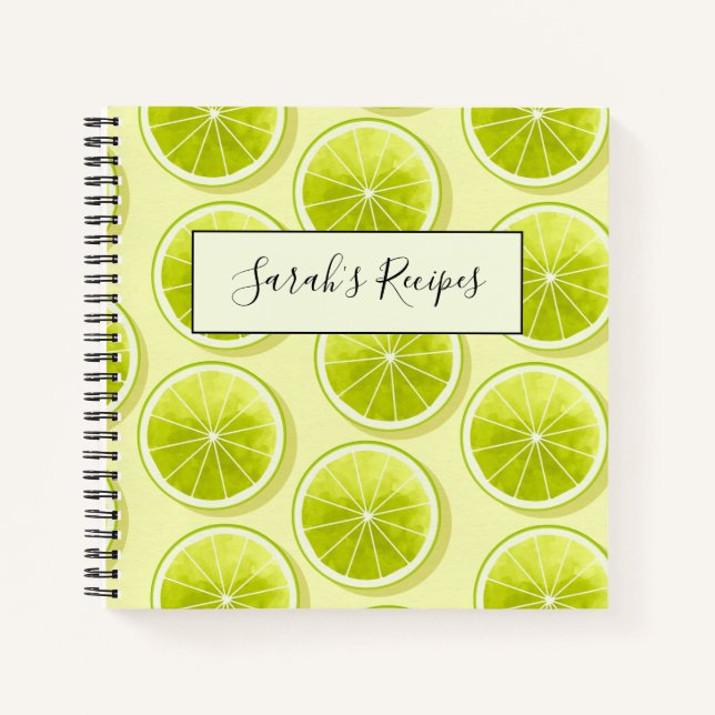Lime Slices on Light Yellow Notebook (Front)