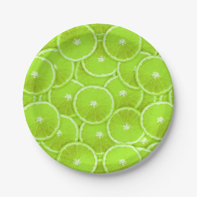 Lime slices paper plate (Front)