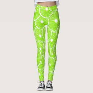Lime slices pattern leggings