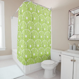 Lime slices shower curtain