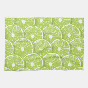 Lime slices tea towel