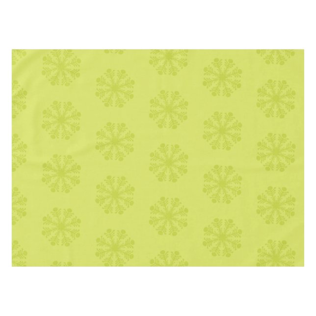 Lime Snowflakes on Lime Christmas Tablecloth (Front (Horizontal))
