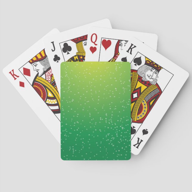 Lime Soda with Tiny Bubbles Background Art Playing Cards (Back)