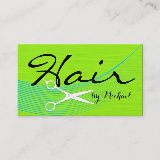 Lime Solid Hair Stylist Appointment #5 Card (Front)