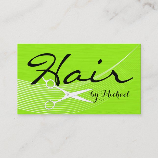 Lime Solid Hair Stylist Appointment #6 Card (Front)
