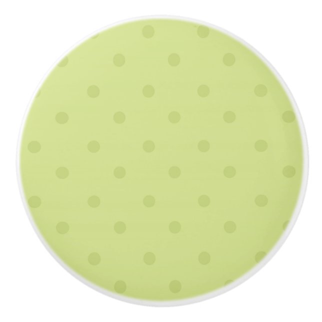 Lime Spring Green Polka Dot Dresser Cabinet Knobs (Front)