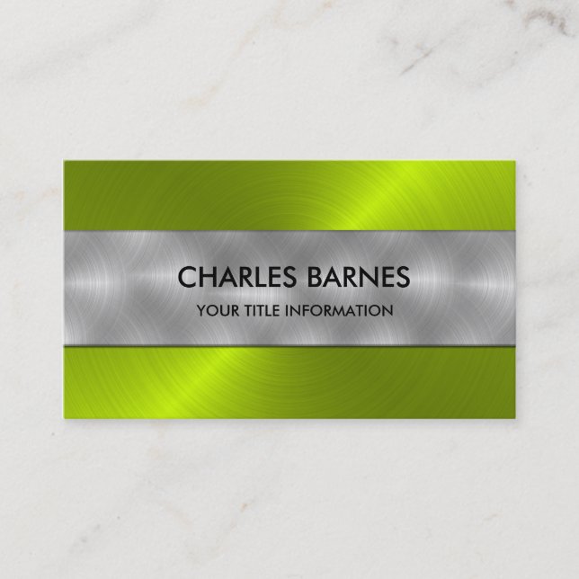 Lime Stainless Steel Business Card (Front)