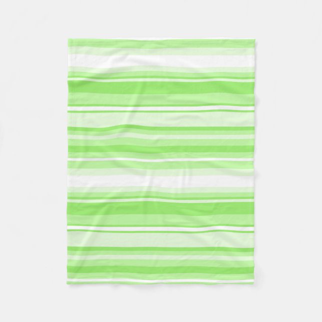 Lime stripes fleece blanket (Front)