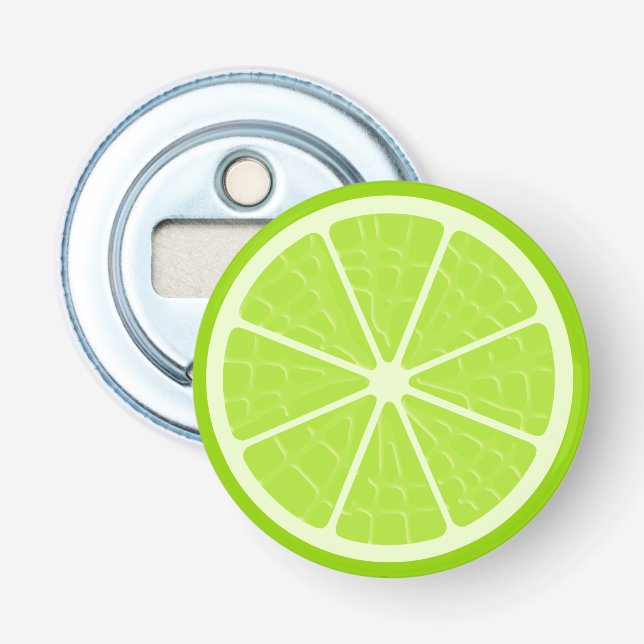 Lime Stylised Fruit Slice Bottle Opener (Front)
