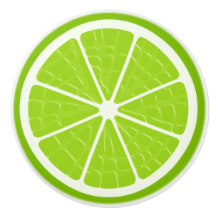 Lime Stylised Fruit Slice Ceramic Knob