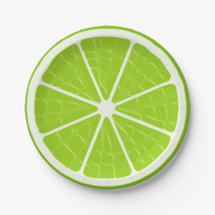 Lime Stylised Fruit Slice Paper Plate