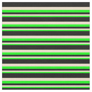 Lime, Tan, and Black Coloured Lined Pattern Fabric