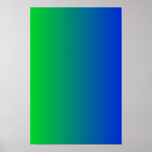 Lime to Blue Gradient Poster