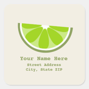 Lime Wedge Address Label Sticker