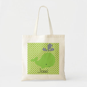 Lime Whale on Lime Patterned Custom Bag