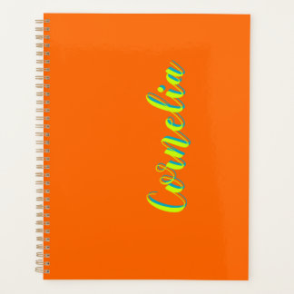 Lime Yellow 3D Spring Green Name | Funny Orange  Planner