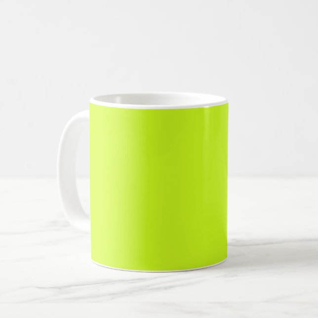 Lime yellow  (solid colour)  coffee mug (Front Left)
