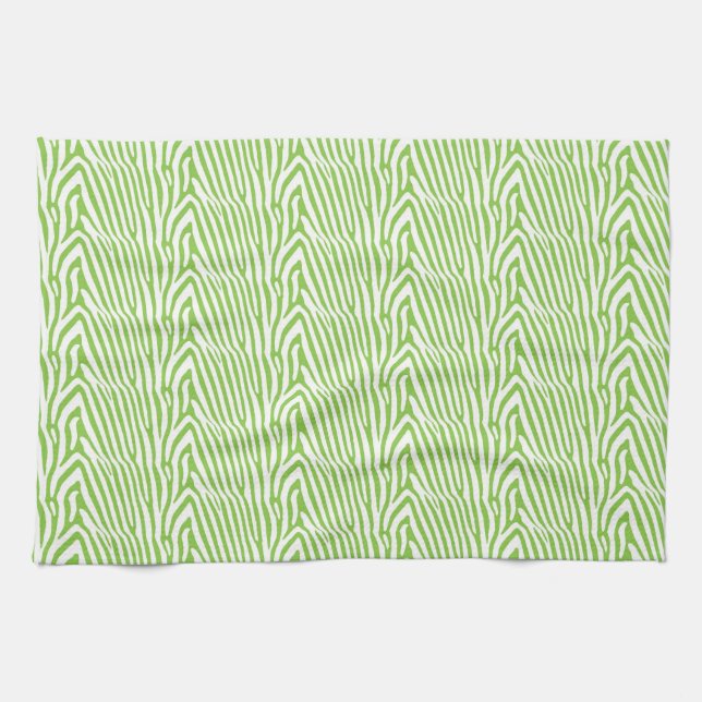 LIME ZEBRA PATTERN TEA TOWEL (Horizontal)